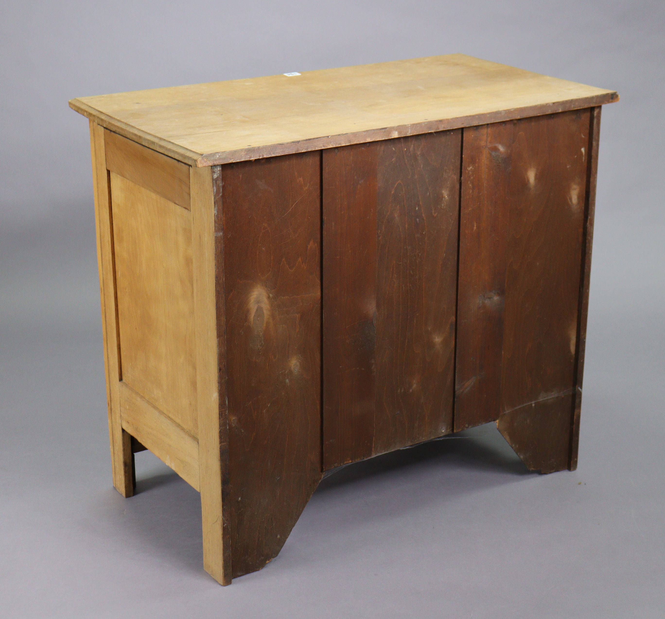 A walnut small chest fitted two short & two long graduated drawers with turned knob handles, 91cm - Image 8 of 8