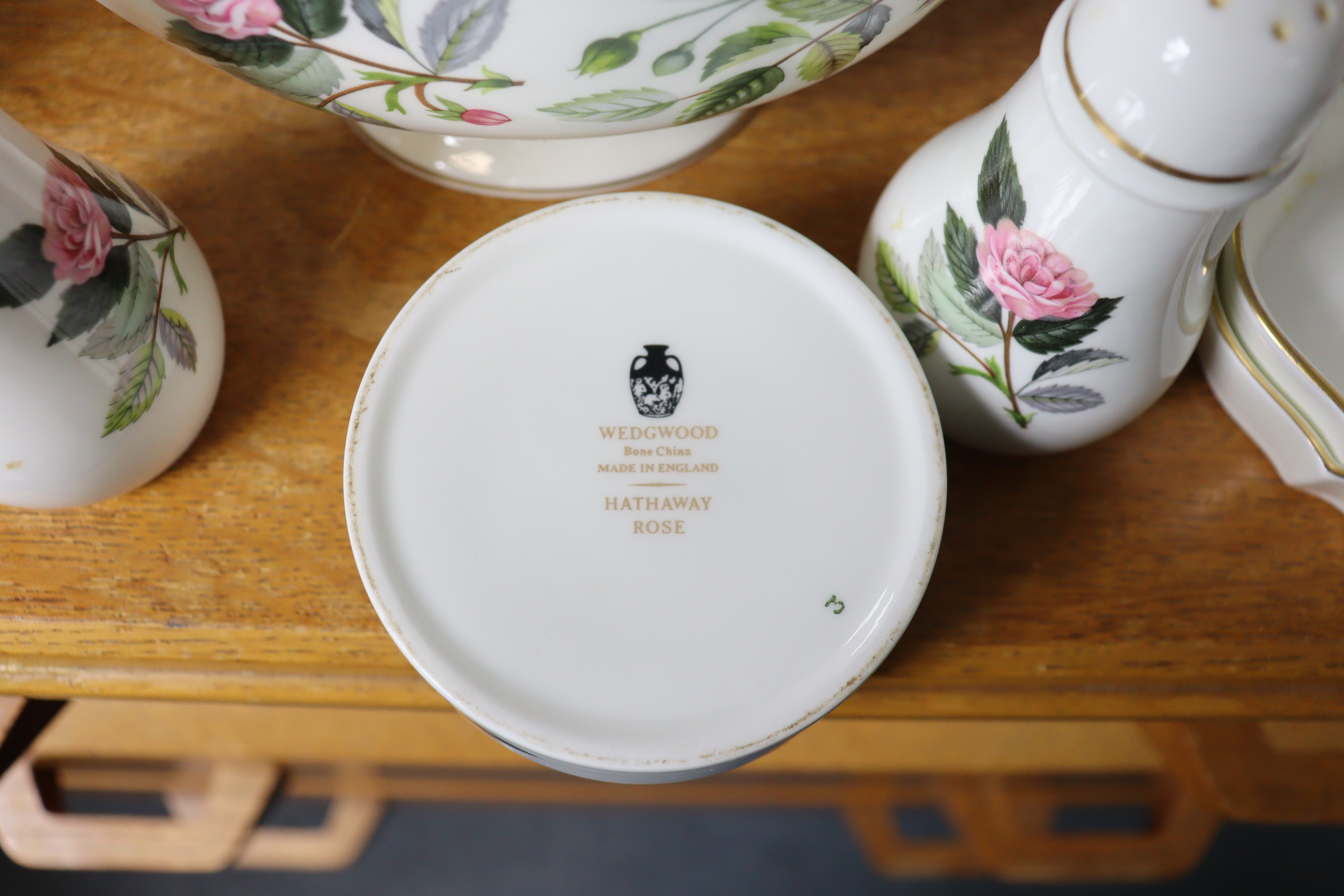 A Wedgwood bone china “Hathaway Rose” extensive sixty-six piece part dinner, tea, & coffee service. - Image 2 of 2