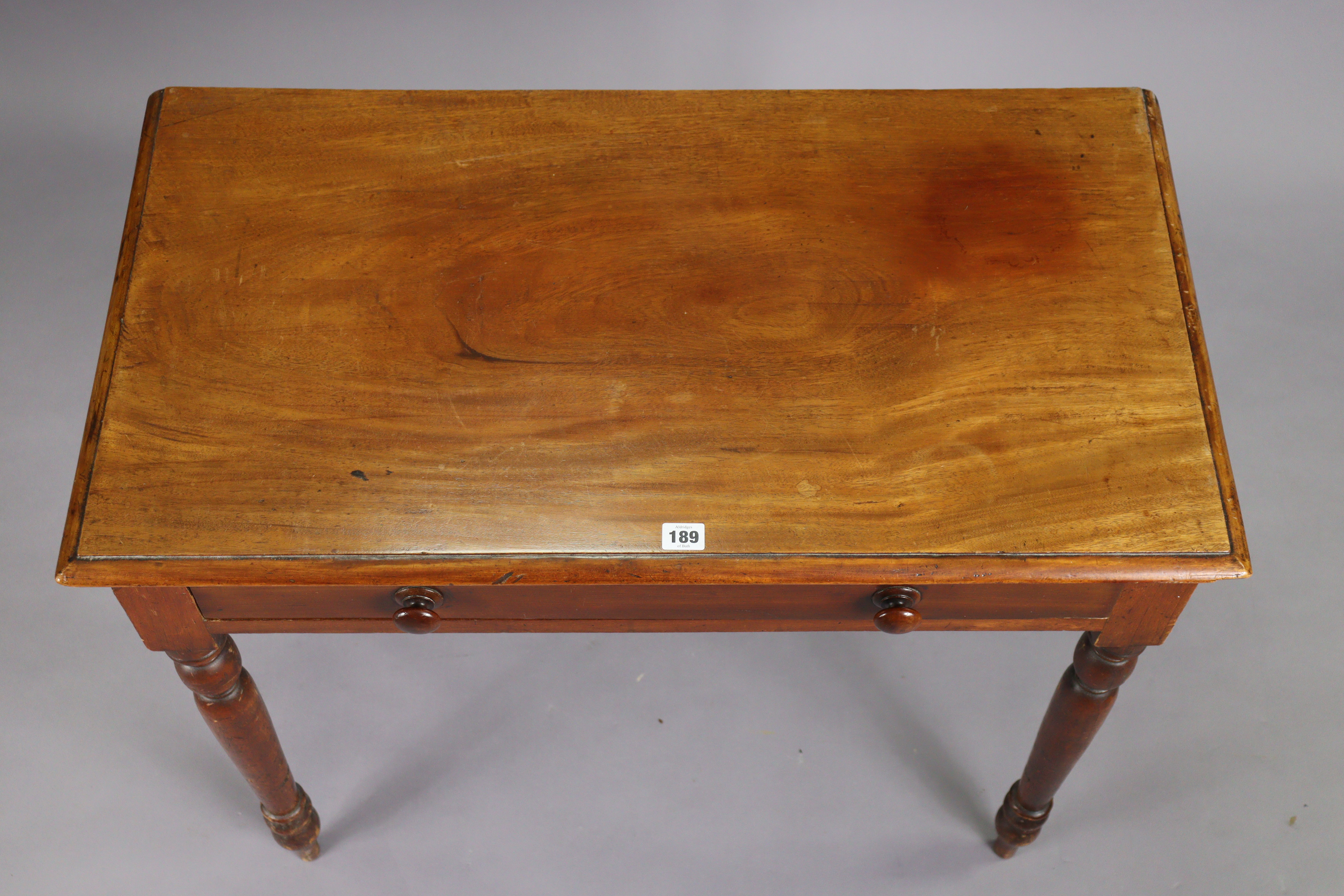 A Victorian mahogany side table with a moulded edge to the rectangular top, fitted frieze - Image 5 of 7