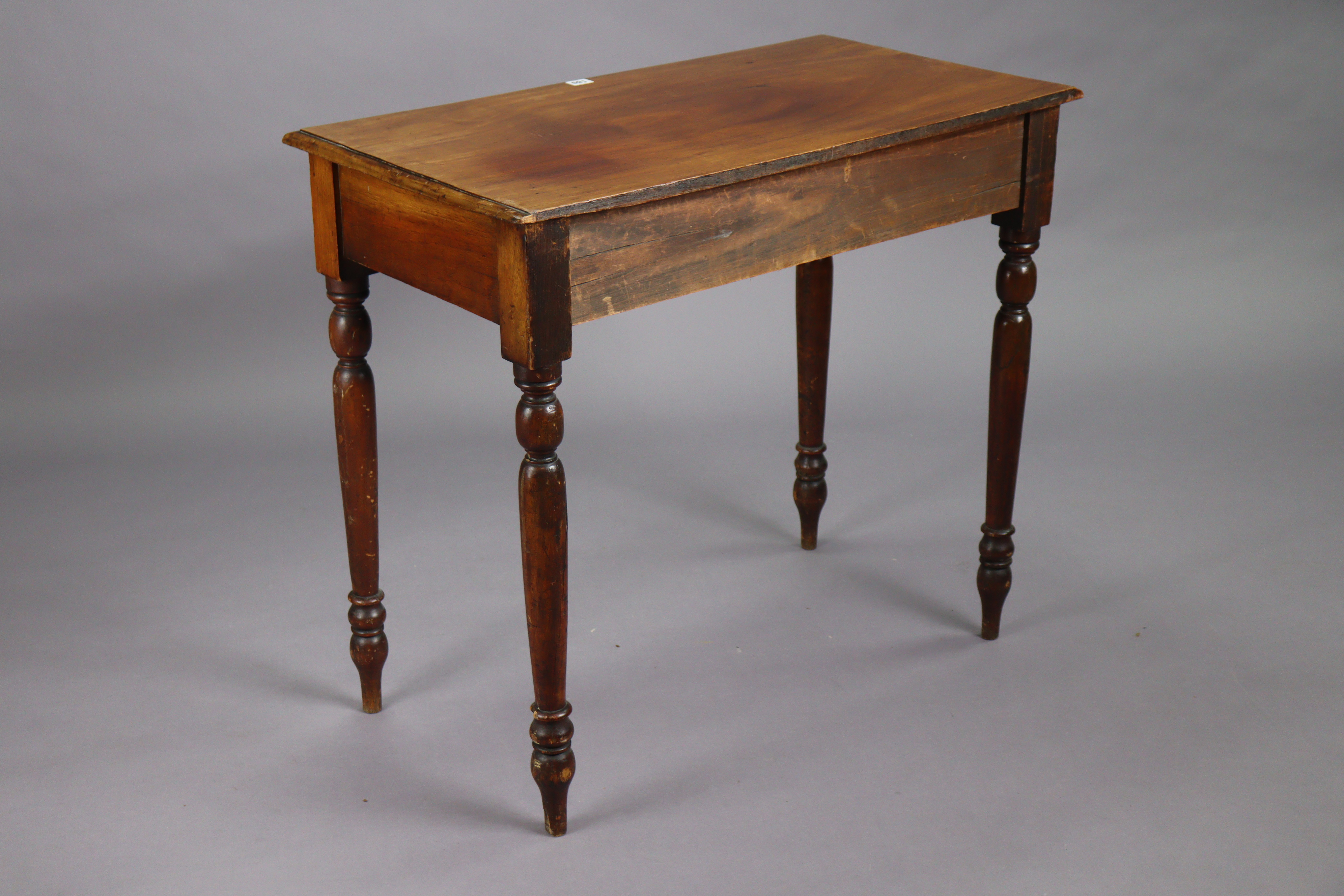 A Victorian mahogany side table with a moulded edge to the rectangular top, fitted frieze - Image 6 of 7