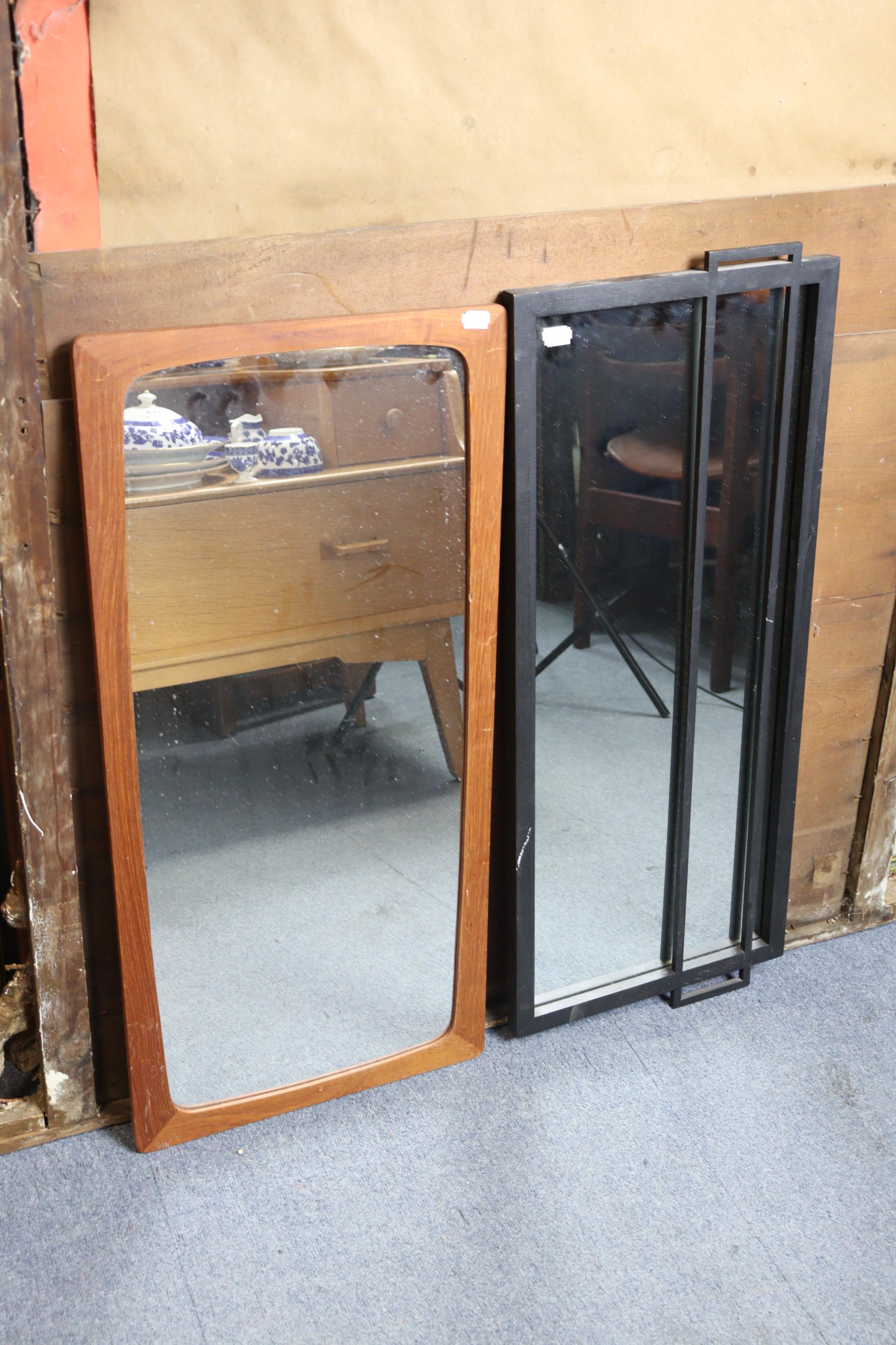 A gilt frame convex wall mirror with a pierced & raised scroll border, 59cm diameter; together - Image 4 of 5