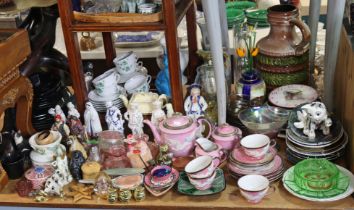 Various items of decorative china, pottery, & glassware, part w.a.f.