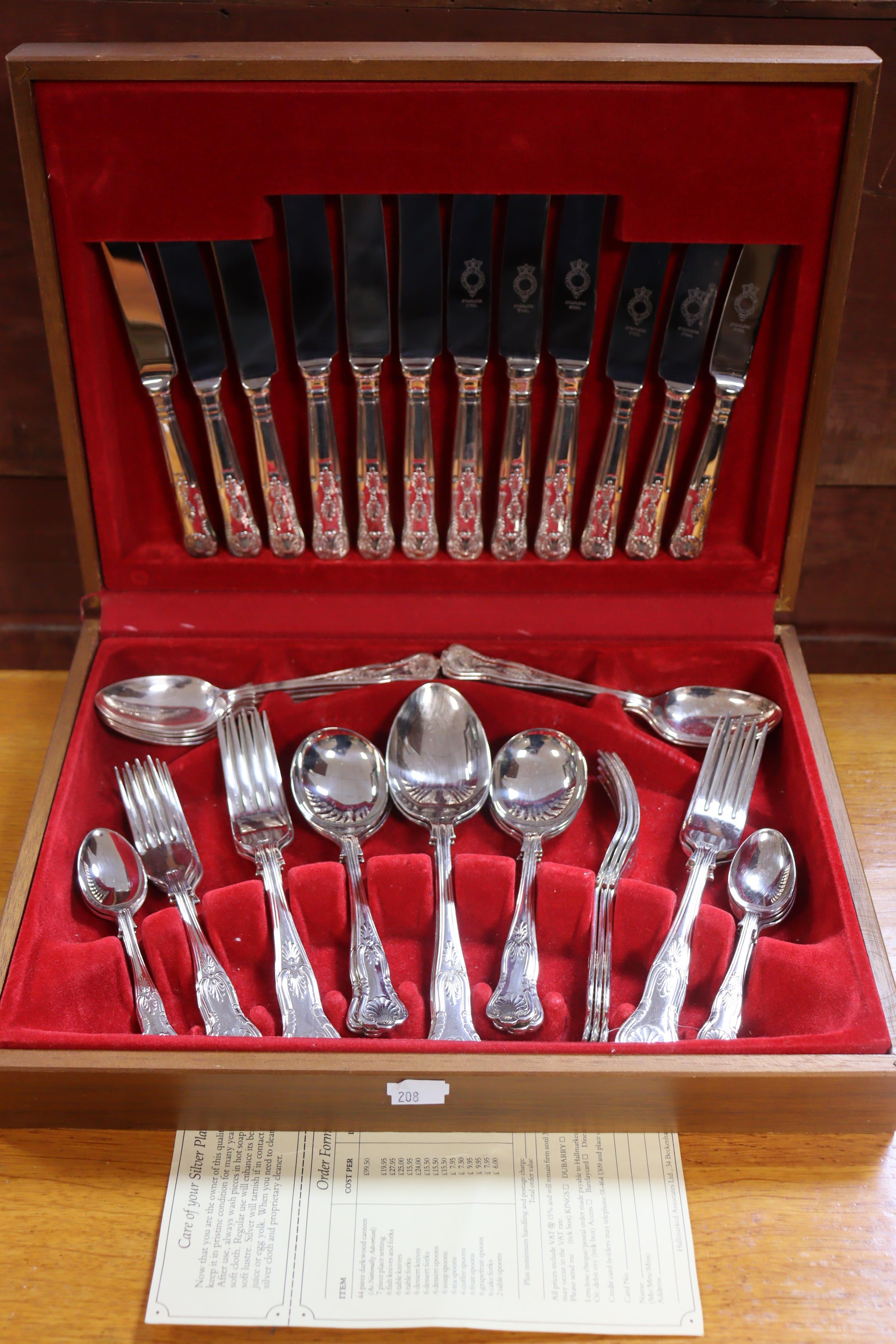 A canteen of Hallmarked Associates “Kings” tableware comprising of forty-two items, cased; & various