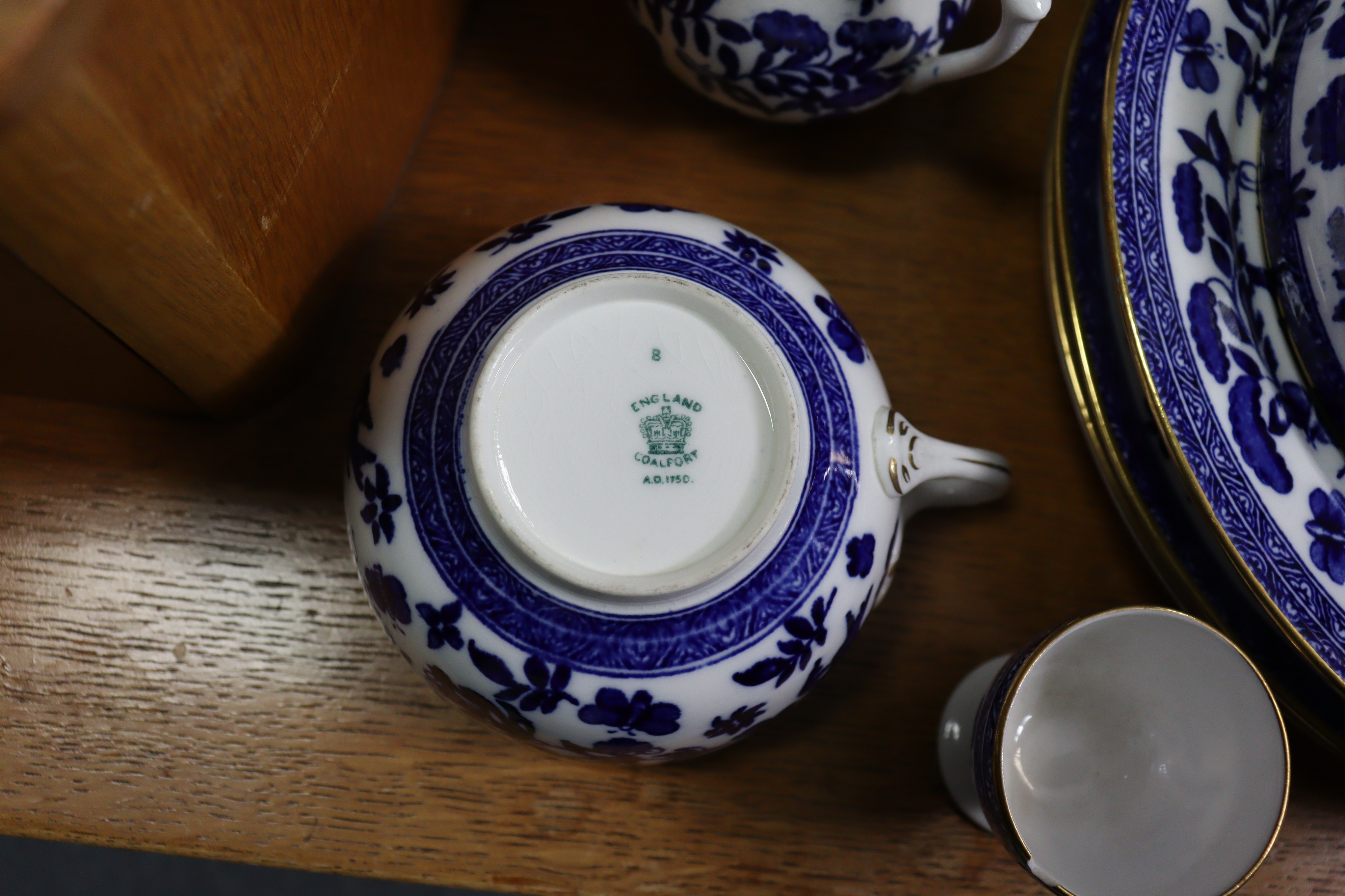 A Coalport bone china blue & white floral decorated thirty-one piece part dinner & tea service. - Image 2 of 2