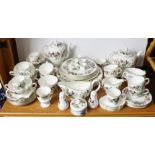 A Wedgwood bone china “Hathaway Rose” extensive sixty-six piece part dinner, tea, & coffee service.