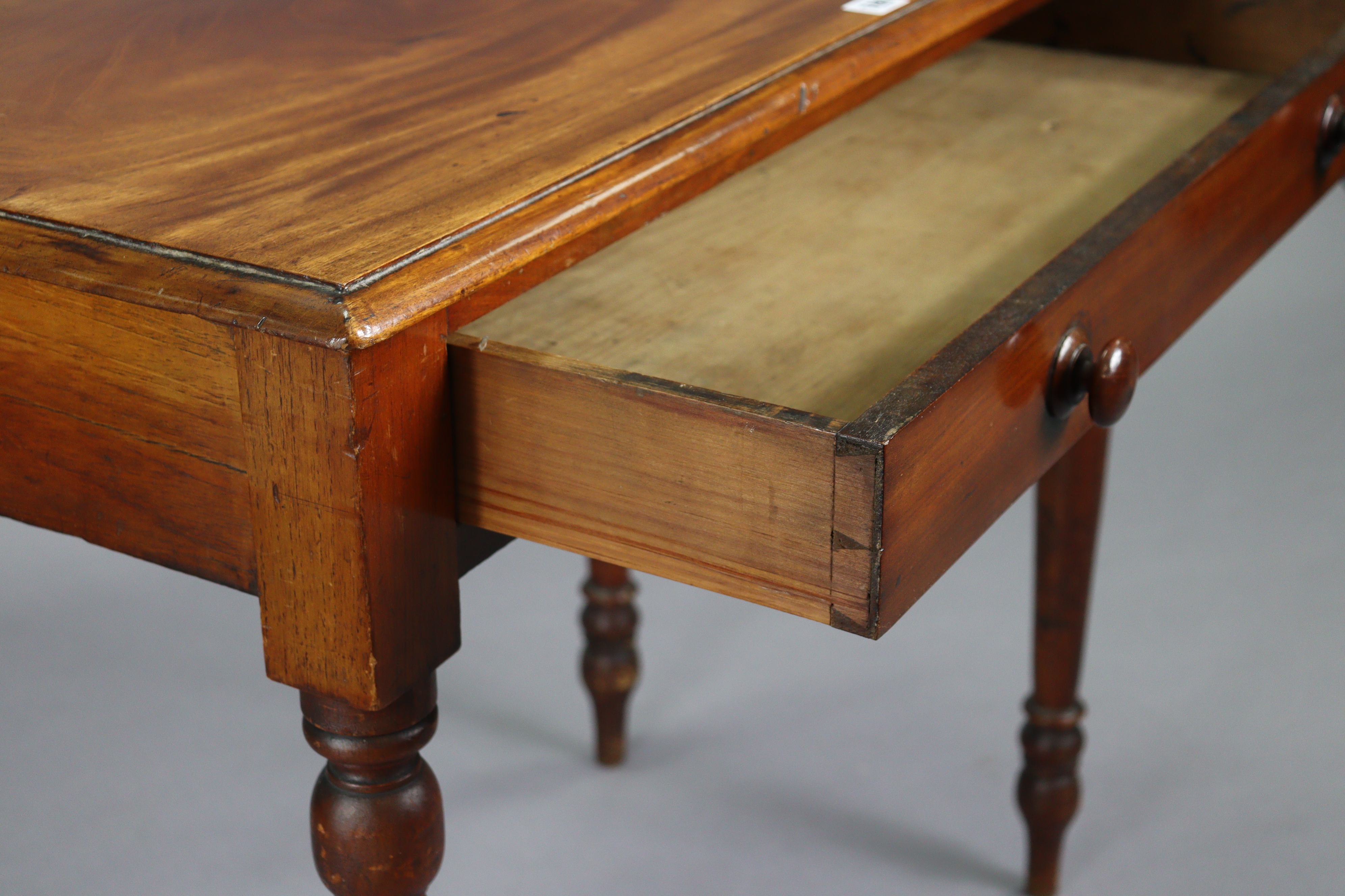 A Victorian mahogany side table with a moulded edge to the rectangular top, fitted frieze - Image 3 of 7