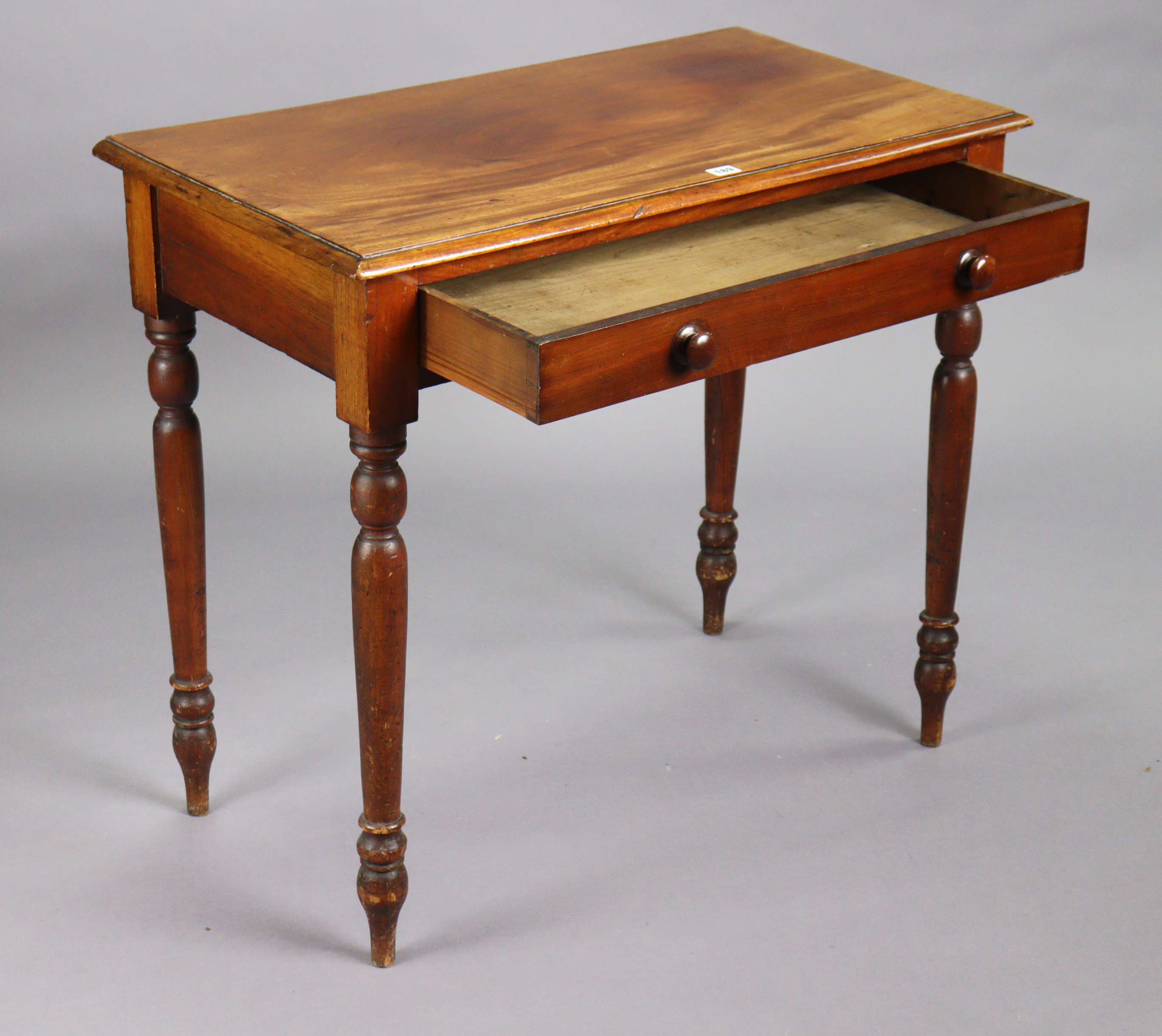 A Victorian mahogany side table with a moulded edge to the rectangular top, fitted frieze - Image 2 of 7