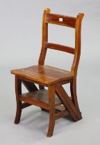 A mahogany metamorphic library step/chair.