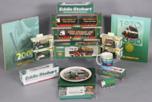 Eight various “Eddie Stobart” scale model vehicles by Corgi & Atlas, boxed & unboxed, and various
