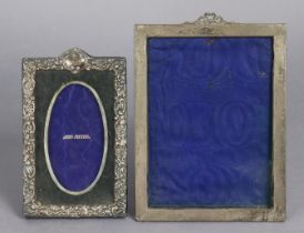 Two silver rectangular photograph frames, 35.5 cm x 18.5 cm & 20.5 cm x 12.5 cm (external sizes).