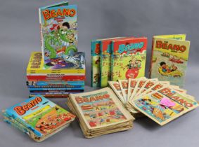 A collection of 48 various “Beano” annuals & books; a quantity of “Beano” comics; & various other