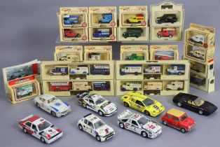 Twenty-nine Lledo “Days Gone” die-cast scale model vehicles, each with a window box; & eight model