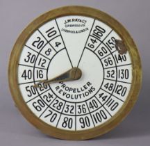 A vintage brass cased steam engine? propeller pressure tester by J W Ray & Co. of Liverpool &