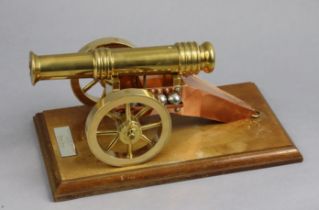 A large brass & copper model of an “Eighteen Pounder Siege Gun, 1750-1800” by Thomas Brown,
