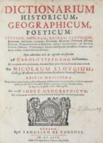 STEPHANO, Carlo & LLOYDIUM, Nicolaum: “DICTIONARIUM HISTORICUM, GEOGRAPHICUM, POETICUM…”, title page