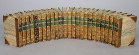 A set of 25 leather-bound volumes “Waverly Novels” by Sir Walter Scott, publ. by