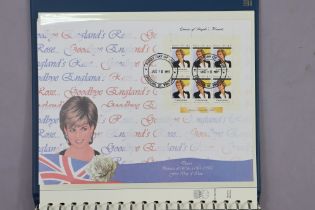 A collection of stamps & First Day covers relating to Princess Diana in eight slip-case albums,