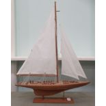 A modern scratch built model sailing boat  26"L