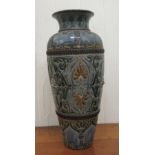 A late 19th/early 20thC Doulton Lambeth stoneware vase of shouldered baluster form, decorated in