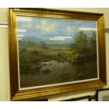 Joop Smits - a landscape  oil on board  bears initials  23" x 30"  framed