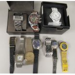 Ten various modern wristwatches: to include a Sekonda, a Kap and T30 Sapphire  some boxed