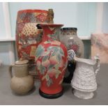 Ceramics: to include a Japanese satsuma barrel design garden seat  19"L