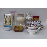 Ceramics and glassware: to include a glass storage jar with faux crackle glazed and transfer