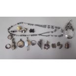 Silver and other items of personal ornament: to include a pair of cufflinks; and pendant charms