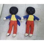Two similar fabric 'Golly' dolls  24"h