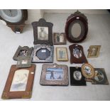 Photograph frames: to include a silver mounted example, on a blue felt easel back  8.5" x 7"