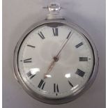 An early 19thC silver pair cased pocketwatch, the verge movement by Jn.Williams, London, faced by