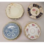 19thC and later ceramic plates: to include a set of four Pearlware dessert plates with pierced