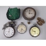 A silver cased pocket watch; and other component parts