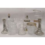 20thC glass tableware: to include a Venetian design ewer with gilded ornament