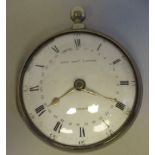 An early 19thC silver cased pocketwatch, the verge movement by Jno.E.Lawson, London, faced by a