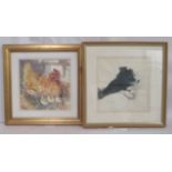 Nine works by Lesley Holmes - mainly animals  majority watercolours  some signed & dated  various