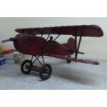 A scratch built, carved, turned and painted model aeroplane  30"wingspan