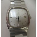 An Omega Seamaster stainless steel cased wristwatch, the quartz movement with sweeping seconds,