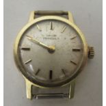 A lady's Gerard Perregaux 9ct gold cased wristwatch, faced by a baton dial