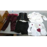 Victorian and later childrens clothing: to include and pair of red felt trousers
