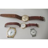 Four wristwatches: to include an Oriosa Swiss made automatic, faced by a baton dial