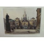 After Edward King - 'Horse Guards, Whitehall'  etched by Eagene Tily  bears a pencil signature &