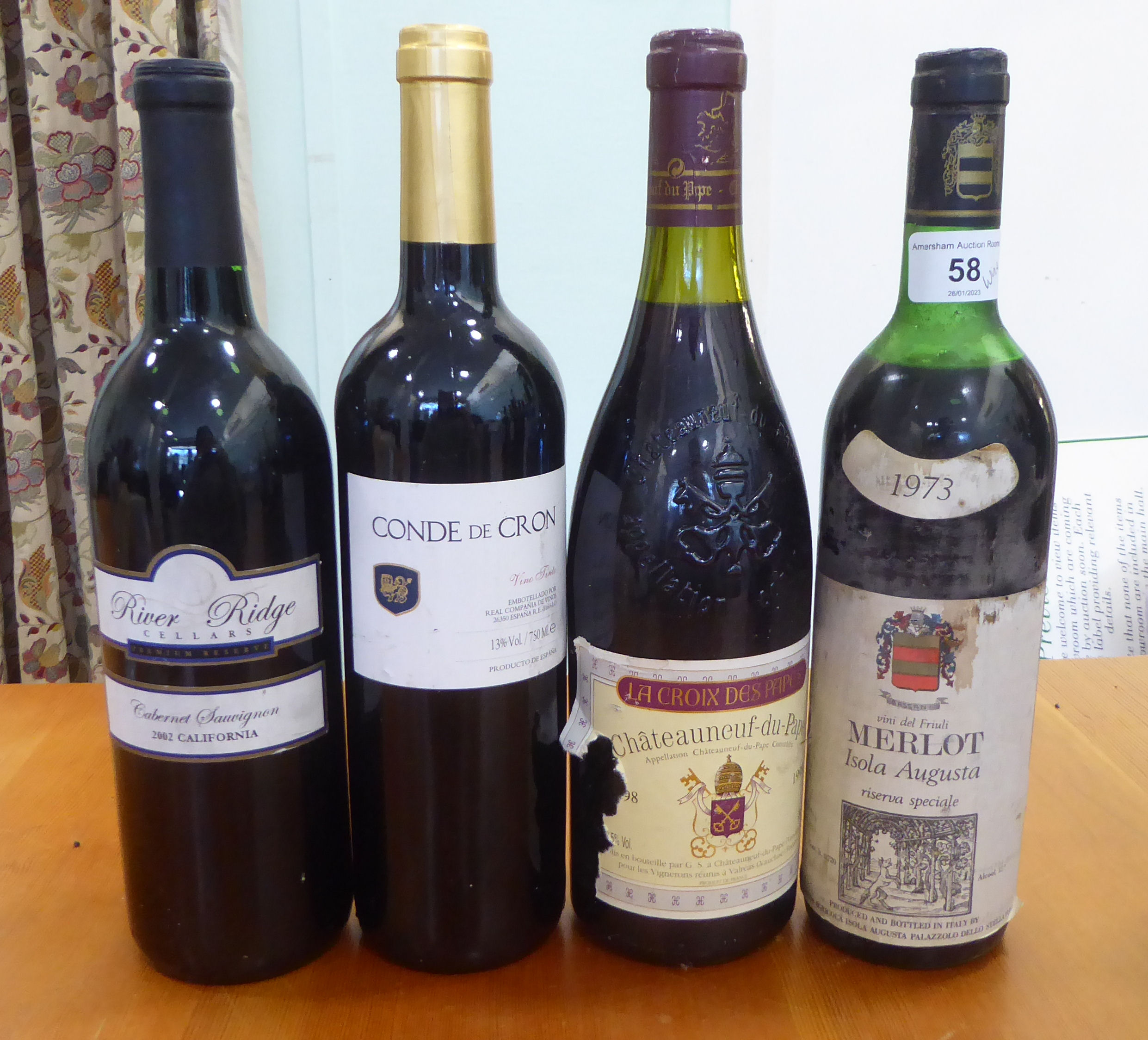 Wine, mainly red: to include a 1974 Chateau de Grange; and a 1973 Merlot Isola Augusta - Image 2 of 9