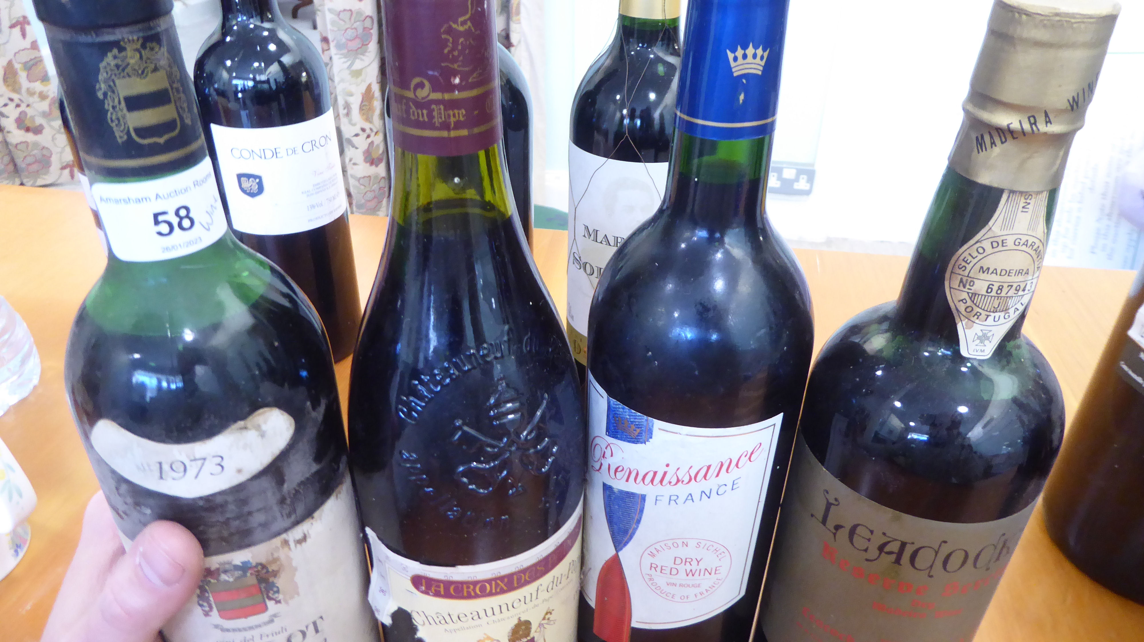 Wine, mainly red: to include a 1974 Chateau de Grange; and a 1973 Merlot Isola Augusta - Image 8 of 9