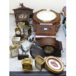 A mixed lot: to include a 20thC Black Forest inspired, carved, stained beech cased cuckoo clock