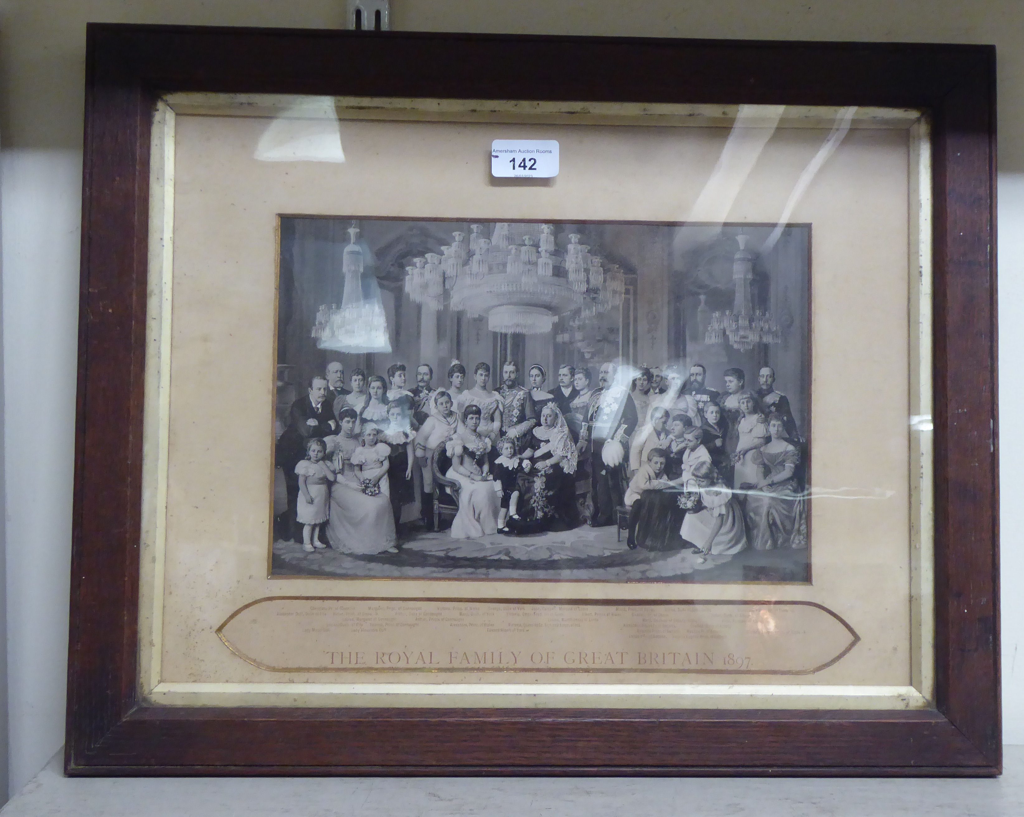 'The Royal Family of Great Britain 1897'  print  8" x 12"  framed