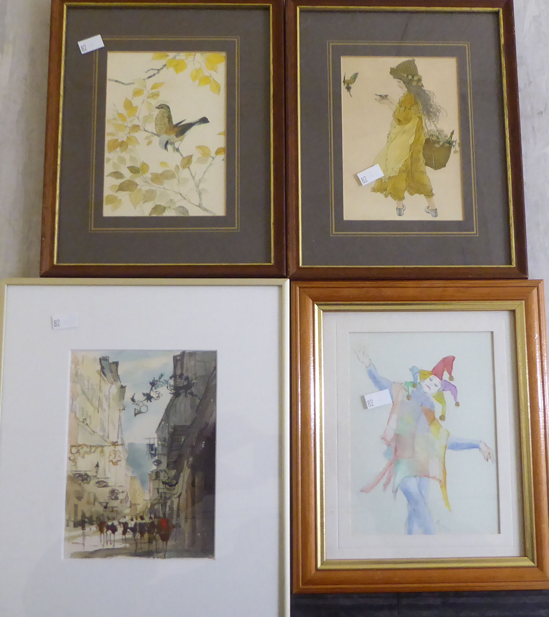 Eight framed pictures and prints: to include Parisian street scenes  4" x 6" - Image 3 of 5