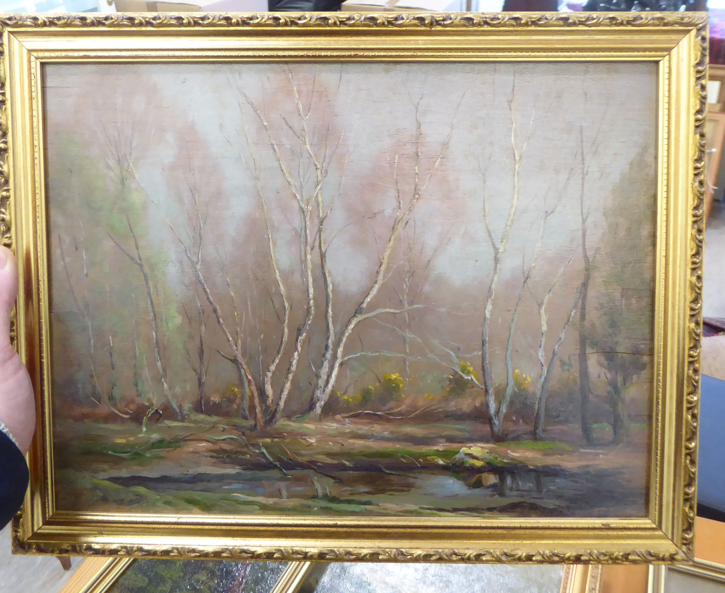 Eight works attributed to WB Rowe (circa 1920s/30s) - similar landscapes & shoreline scenes  oil - Image 5 of 8