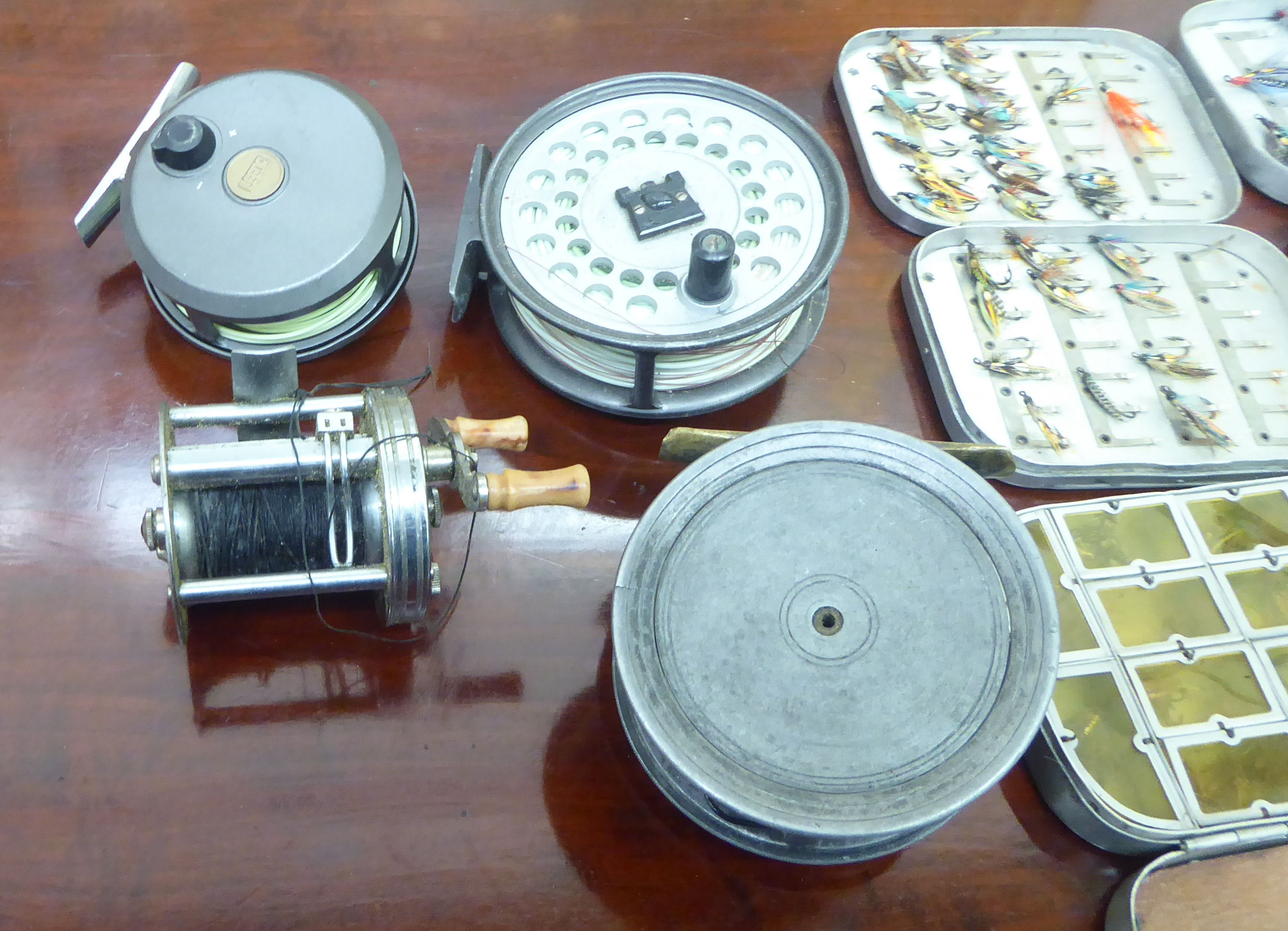 Angling equipment, mainly fly fishing: to include a Farlow & Co aluminium reel and multiple flies - Image 2 of 3