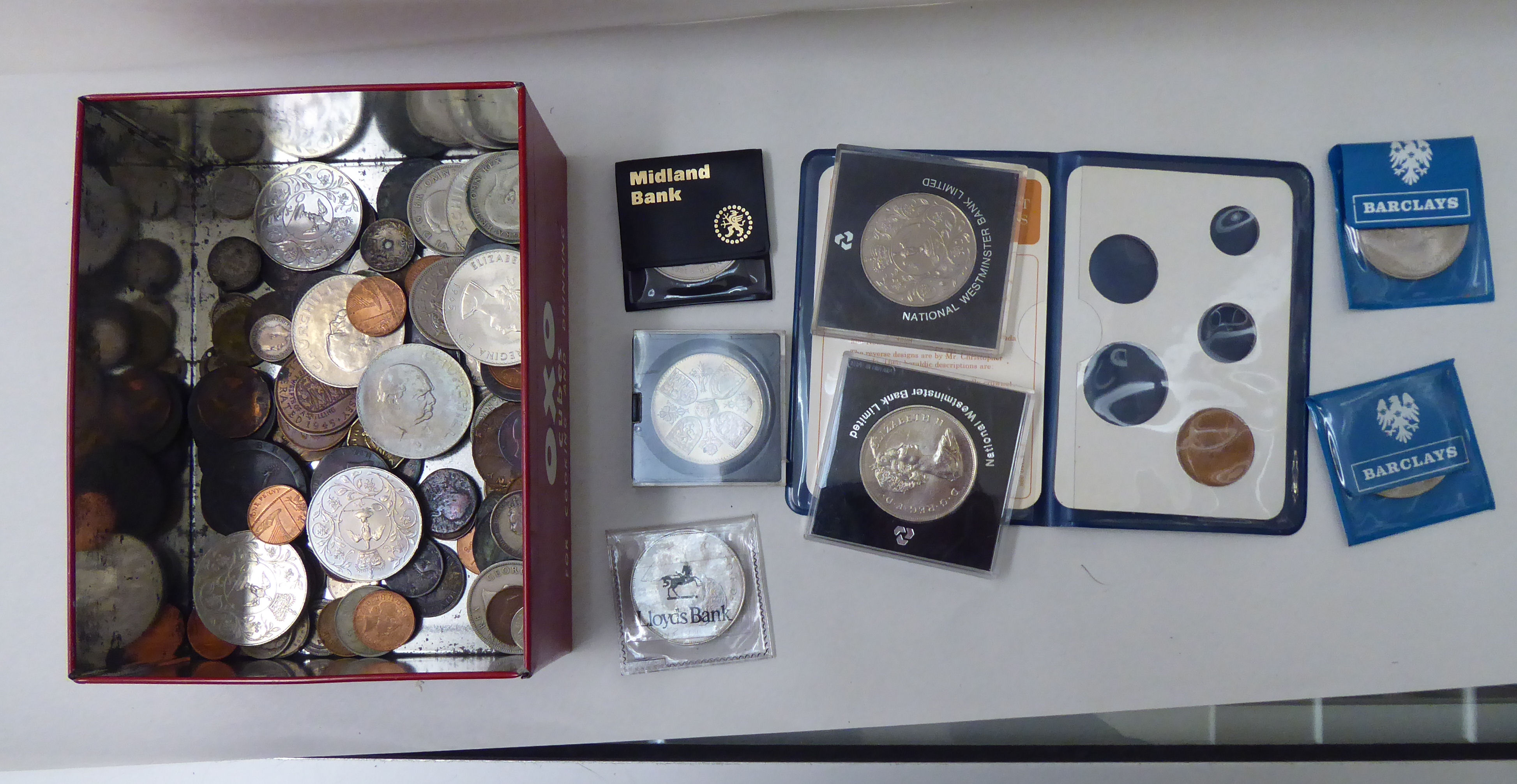 Uncollated, mainly British pre-decimal coins: to include Georgian examples; and a George V half